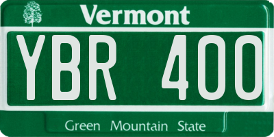 VT license plate YBR400