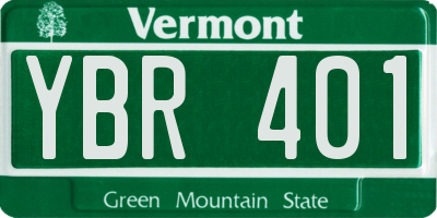 VT license plate YBR401
