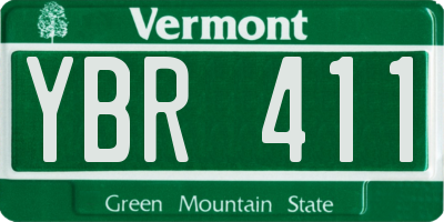 VT license plate YBR411