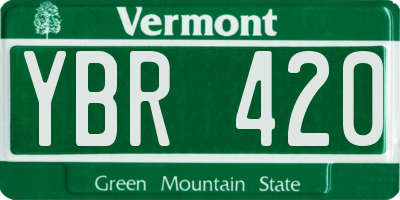 VT license plate YBR420