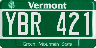 VT license plate YBR421
