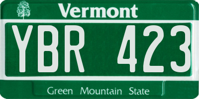 VT license plate YBR423