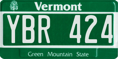 VT license plate YBR424
