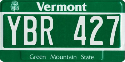 VT license plate YBR427