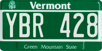 VT license plate YBR428