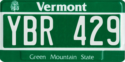 VT license plate YBR429