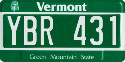VT license plate YBR431