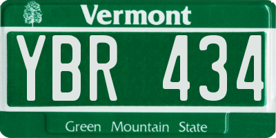 VT license plate YBR434