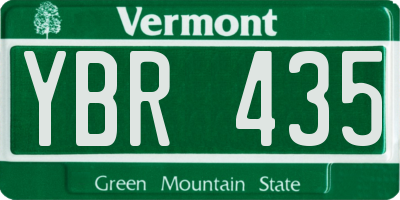 VT license plate YBR435