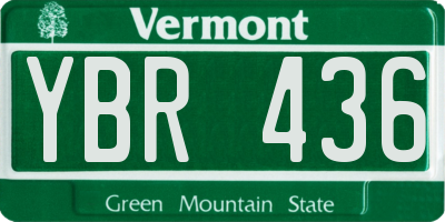 VT license plate YBR436