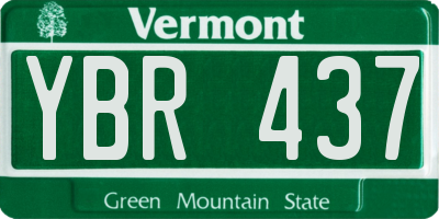 VT license plate YBR437