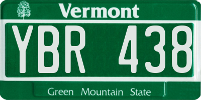 VT license plate YBR438