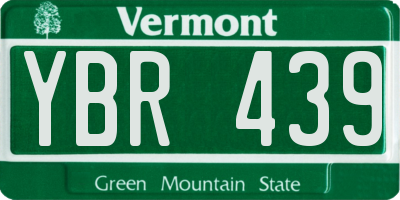 VT license plate YBR439