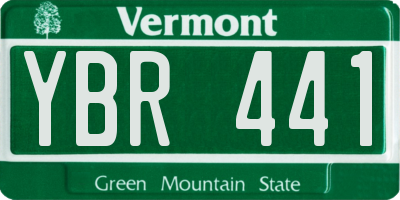 VT license plate YBR441