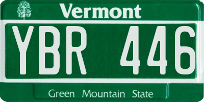 VT license plate YBR446
