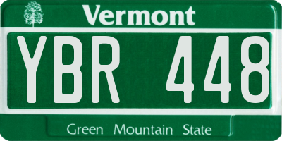 VT license plate YBR448