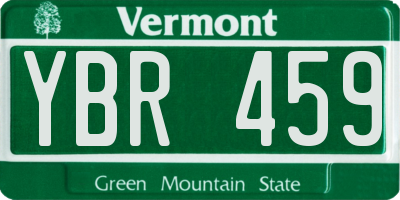 VT license plate YBR459