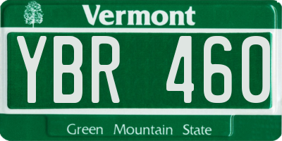 VT license plate YBR460