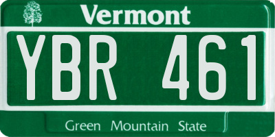 VT license plate YBR461