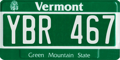 VT license plate YBR467