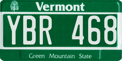 VT license plate YBR468
