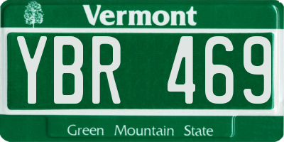 VT license plate YBR469