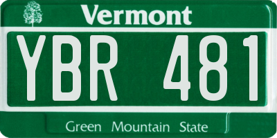 VT license plate YBR481