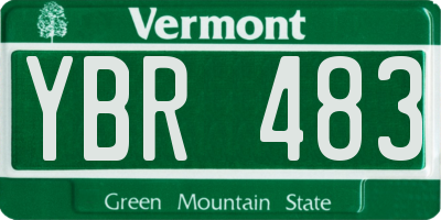 VT license plate YBR483