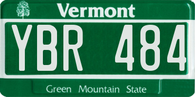 VT license plate YBR484