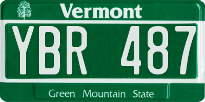 VT license plate YBR487