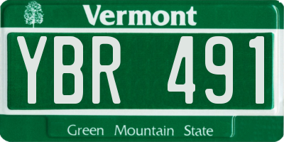 VT license plate YBR491