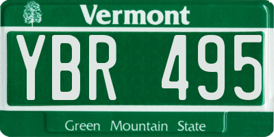 VT license plate YBR495