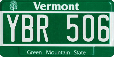 VT license plate YBR506