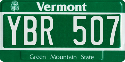 VT license plate YBR507