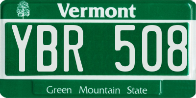 VT license plate YBR508