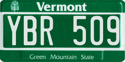 VT license plate YBR509