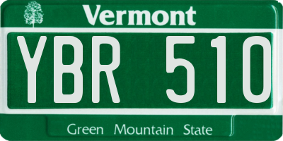 VT license plate YBR510