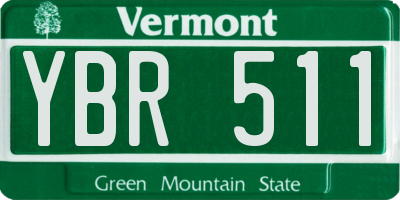 VT license plate YBR511