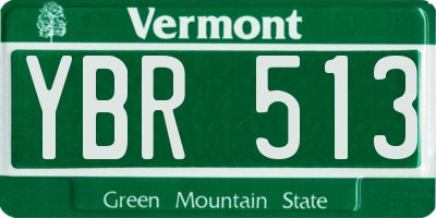 VT license plate YBR513