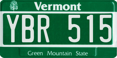 VT license plate YBR515