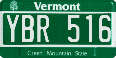VT license plate YBR516