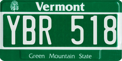 VT license plate YBR518
