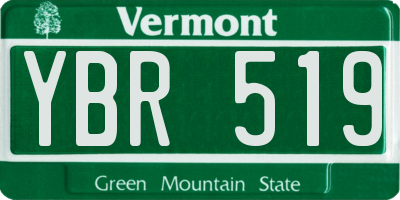 VT license plate YBR519