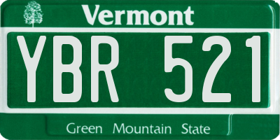 VT license plate YBR521