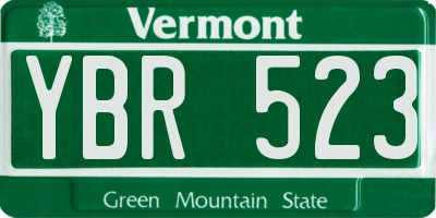 VT license plate YBR523