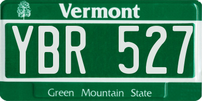 VT license plate YBR527