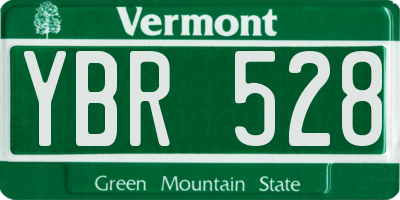 VT license plate YBR528
