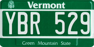 VT license plate YBR529