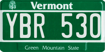 VT license plate YBR530