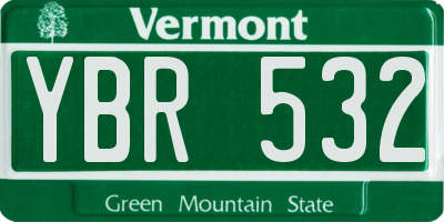 VT license plate YBR532
